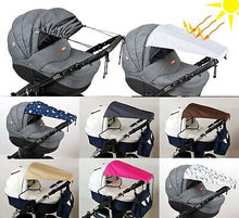 Lade das Bild in den Galerie-Viewer, BABYLUX Sonnenschutz SONNENSEGEL für Kinderwagen Buggy UV Schutz Rollo Funktion