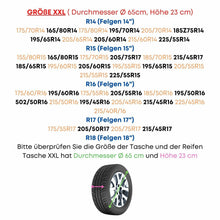 Lade das Bild in den Galerie-Viewer, REIFENTASCHE Reifenabdeckung 4 Stück Set Tragegriff f. Winterreifen Sommerreifen