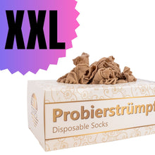 Lade das Bild in den Galerie-Viewer, SUN STEPS Probierstrümpfe XXL für große Füße bis Gr. 47 PROBIERSOCKEN 100 Stück BEIGE