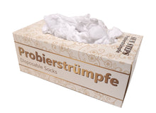 Lade das Bild in den Galerie-Viewer, SUN STEPS Probierstrümpfe PROBIERSOCKEN Probiersöckchen 1000 Stück WEIß