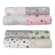 EMI&SAM 4er FLANELLWINDELN Stoffwindeln 75x75 cm Spucktücher Mullwindeln Weich