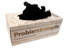 Lade das Bild in den Galerie-Viewer, SUN STEPS Probierstrümpfe PROBIERSOCKEN Probiersöckchen 144 Stück SCHWARZ

