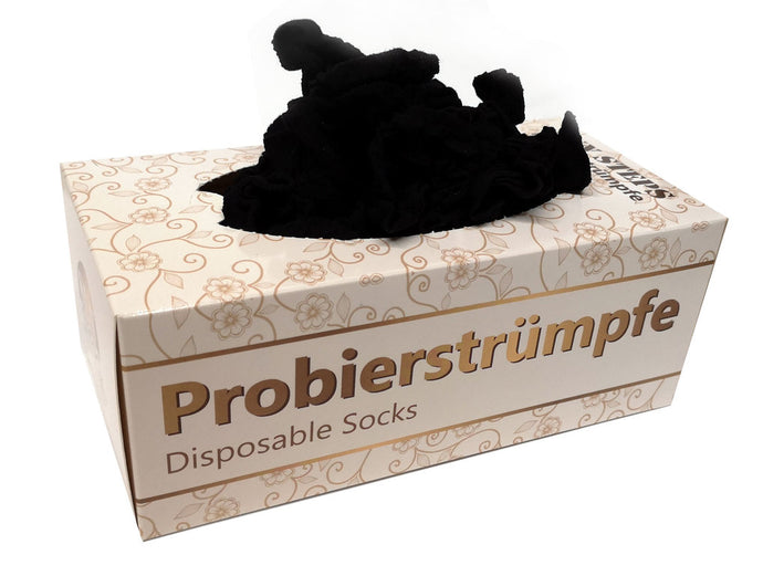 SUN STEPS Probierstrümpfe PROBIERSOCKEN Probiersöckchen 500 Stück SCHWARZ